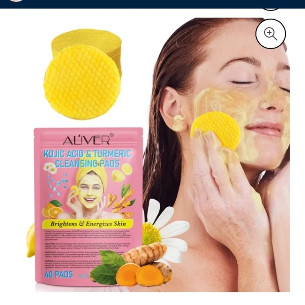 80 Kojic Acid Turmeric Cleansing Pads Face Mild Non-Irritating All Skin Type